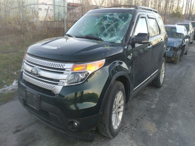 1FM5K8D89DGA77733 - 2013 FORD EXPLORER X GREEN photo 2