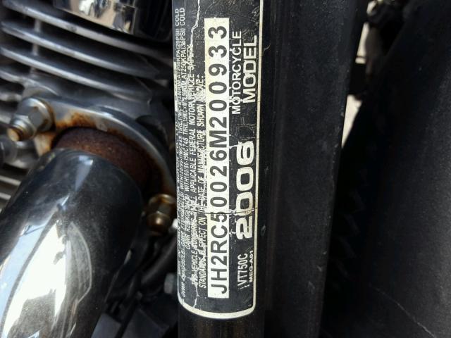 JH2RC50026M200933 - 2006 HONDA VT750 C CHARCOAL photo 10