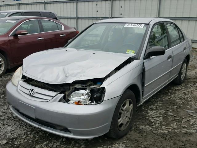 1HGES16521L008014 - 2001 HONDA CIVIC LX SILVER photo 2