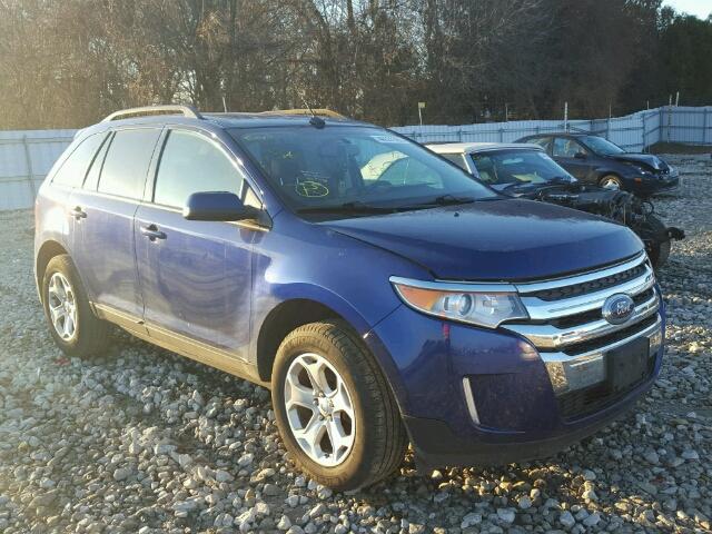 2FMDK3JC5EBA55339 - 2014 FORD EDGE SEL BLUE photo 1