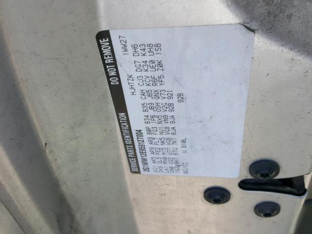 2G1WW12E959127004 - 2005 CHEVROLET MONTE CARL ვერცხლისფერი ფოტო 10