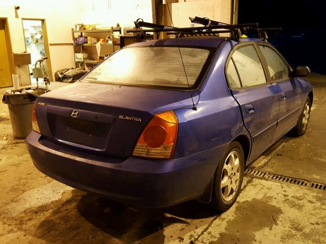 KMHDN46D14U913994 - 2004 HYUNDAI ELANTRA BLUE photo 4