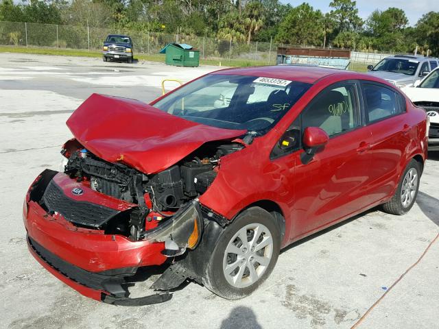 KNADM4A32E6326180 - 2014 KIA RIO LX RED photo 2