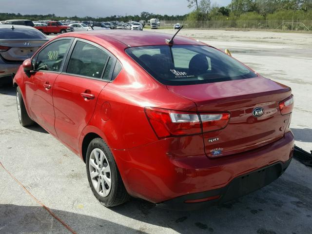 KNADM4A32E6326180 - 2014 KIA RIO LX RED photo 3