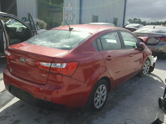 KNADM4A32E6326180 - 2014 KIA RIO LX RED photo 4