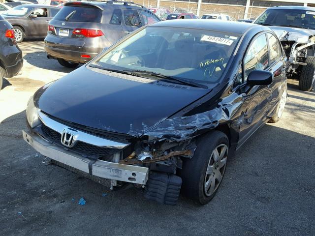 19XFA1F51AE028429 - 2010 HONDA CIVIC LX BLACK photo 2