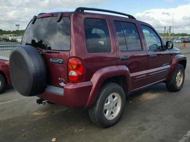 1J8GL58K02W299197 - 2002 JEEP LIBERTY LI RED photo 4