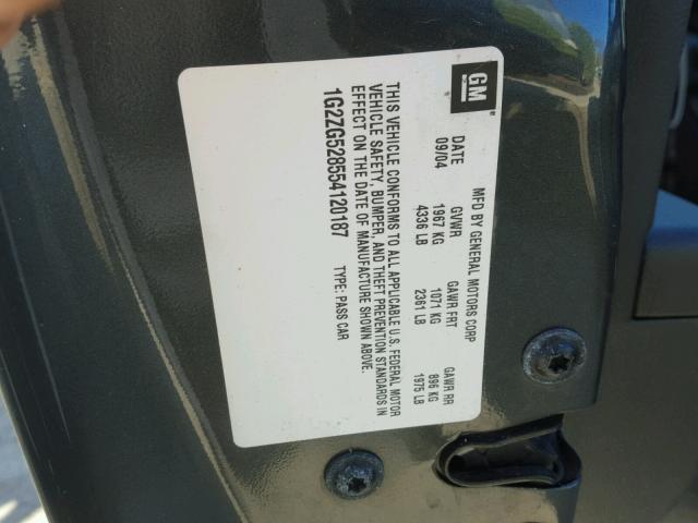 1G2ZG528554120187 - 2005 PONTIAC G6 GRAY photo 10