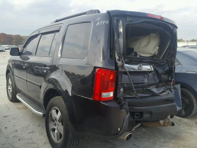 5FNYF3H59AB022200 - 2010 HONDA PILOT EXL BLACK photo 3