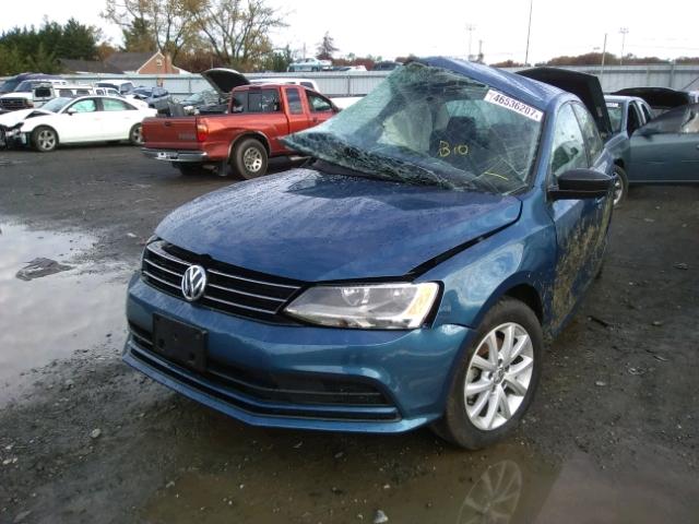 3VWD17AJ0FM275076 - 2015 VOLKSWAGEN JETTA SE BLUE photo 2