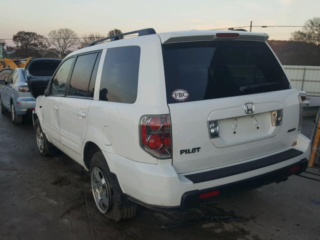 5FNYF18697B030688 - 2007 HONDA PILOT EXL WHITE photo 3