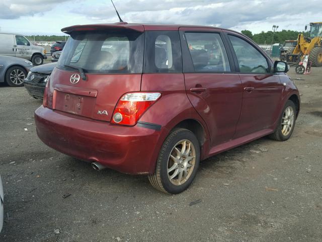 JTKKT624560160539 - 2006 TOYOTA SCION XA BURGUNDY photo 4
