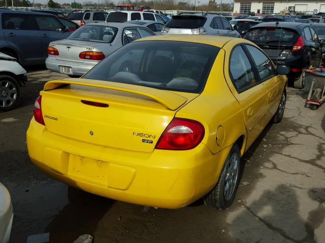 1B3ES56C23D111839 - 2003 DODGE NEON SXT YELLOW photo 4