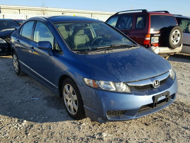 19XFA16579E044257 - 2009 HONDA CIVIC LX BLUE photo 1