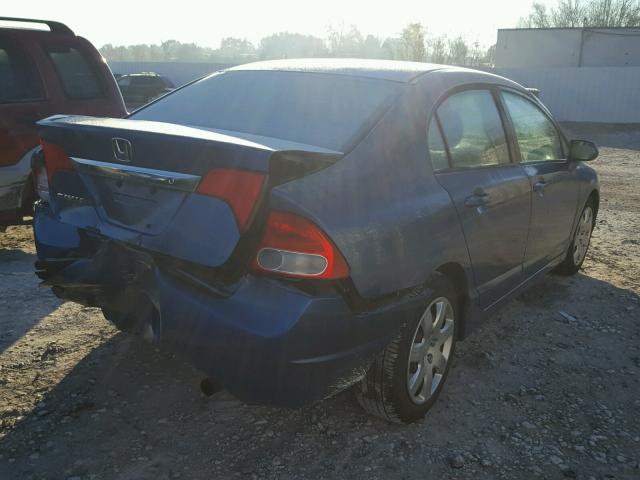 19XFA16579E044257 - 2009 HONDA CIVIC LX BLUE photo 4