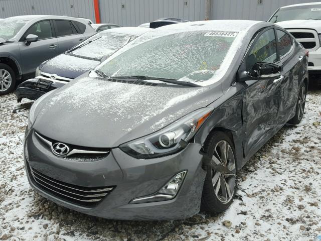 5NPDH4AE7EH484903 - 2014 HYUNDAI ELANTRA SE GRAY photo 2