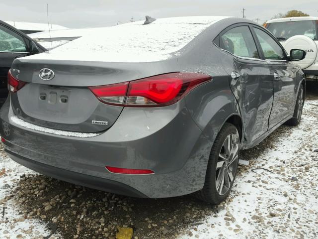 5NPDH4AE7EH484903 - 2014 HYUNDAI ELANTRA SE GRAY photo 4