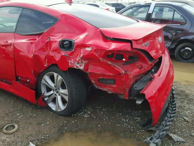 KMHHT6KD1BU046991 - 2011 HYUNDAI GENESIS CO RED photo 9