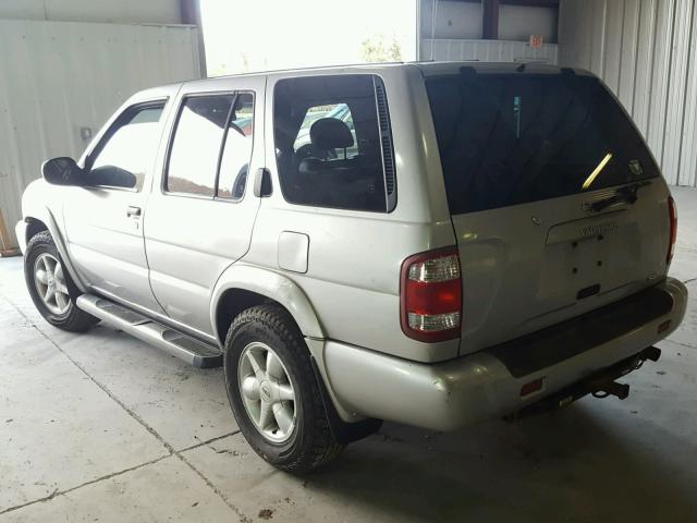 JN8DR09X02W661653 - 2002 NISSAN PATHFINDER SILVER photo 3