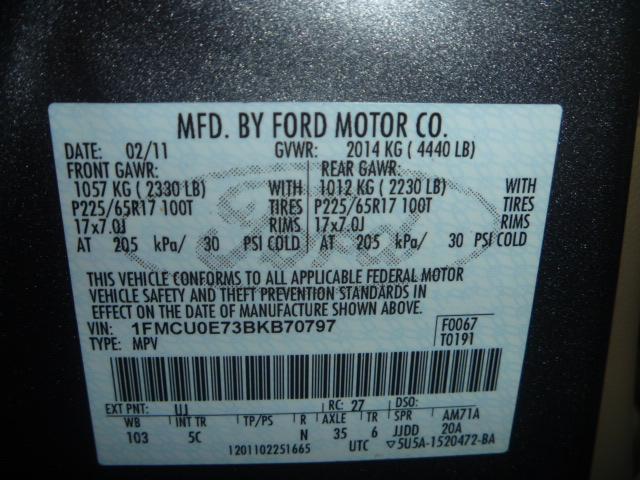 1FMCU0E73BKB70797 - 2011 FORD ESCAPE LIM GRAY photo 10