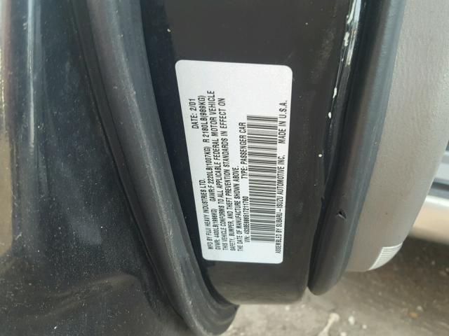 4S3BE686517211760 - 2001 SUBARU LEGACY OUT BLACK photo 10