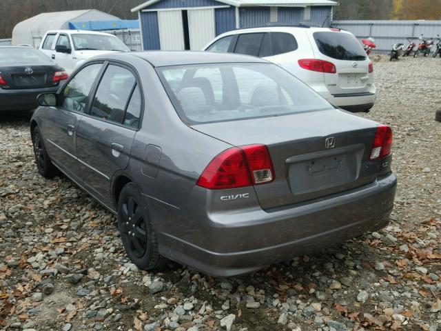 2HGES16554H503101 - 2004 HONDA CIVIC LX GRAY photo 3