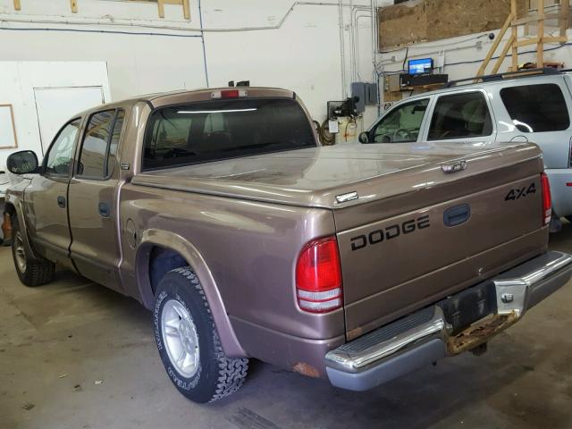 1B7GG2AN7YS636088 - 2000 DODGE DAKOTA QUA TAN photo 3