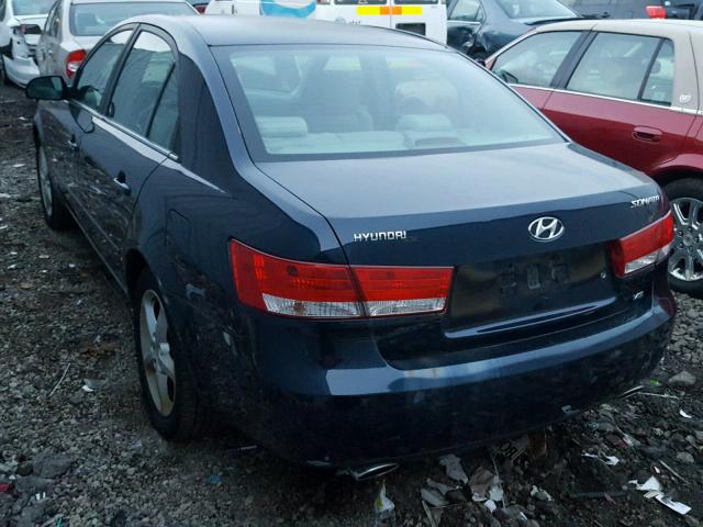 5NPEU46F17H225697 - 2007 HYUNDAI SONATA SE BLUE photo 3