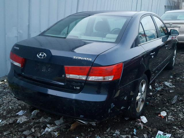 5NPEU46F17H225697 - 2007 HYUNDAI SONATA SE BLUE photo 4