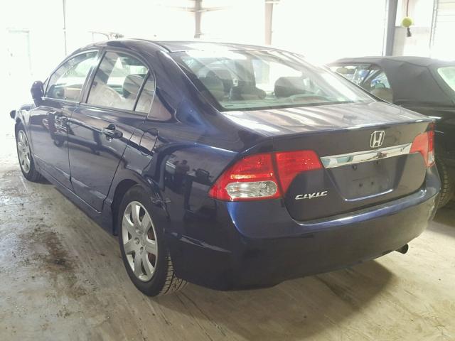 2HGFA16549H535486 - 2009 HONDA CIVIC LX BLUE photo 3