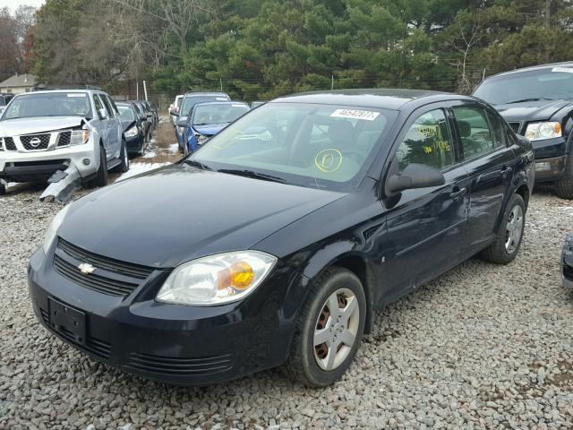 1G1AK55F877118736 - 2007 CHEVROLET COBALT BLACK photo 2