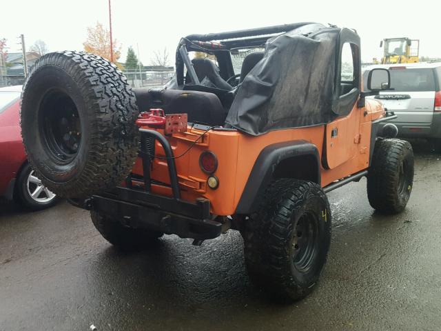 1J4FA49S83P331434 - 2003 JEEP WRANGLER / ORANGE photo 4