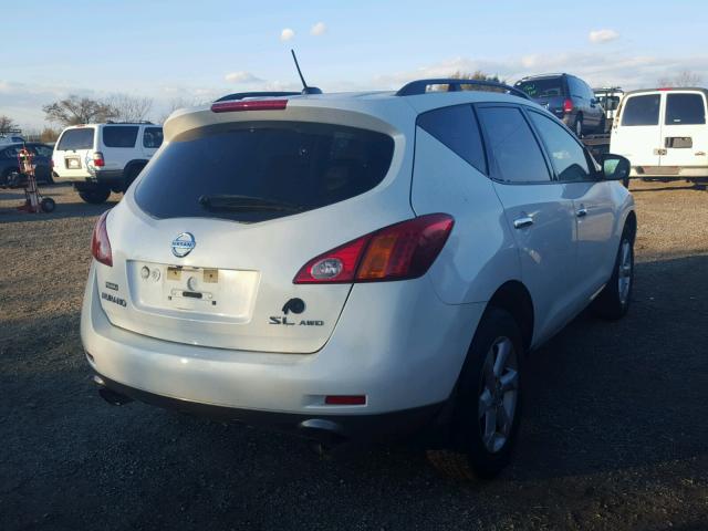 JN8AZ18W69W153330 - 2009 NISSAN MURANO S WHITE photo 4