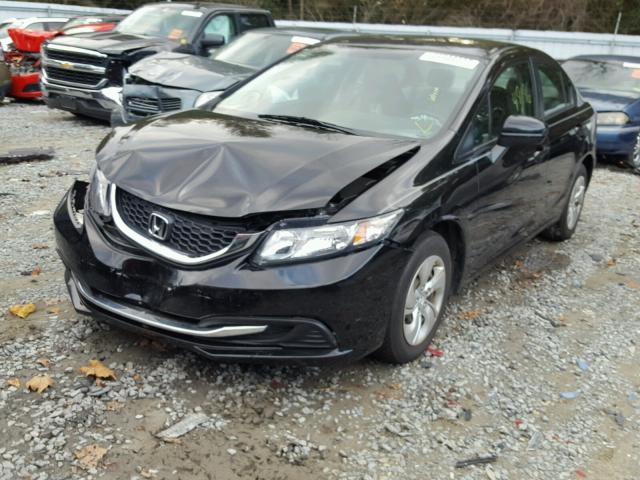 2HGFB2F55EH527720 - 2014 HONDA CIVIC LX BLACK photo 2