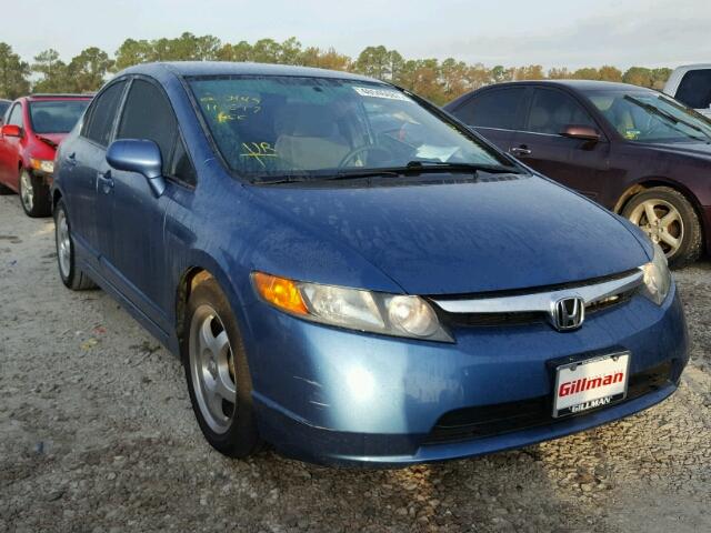 1HGFA16518L035979 - 2008 HONDA CIVIC LX BLUE photo 1