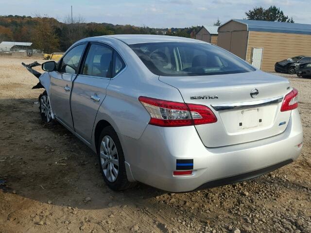 3N1AB7AP6EL658146 - 2014 NISSAN SENTRA S SILVER photo 3