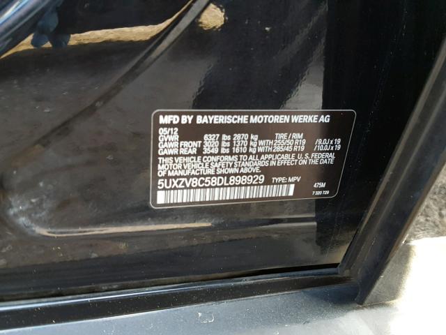 5UXZV8C58DL898929 - 2013 BMW X5 XDRIVE5 Schwarz Foto 10