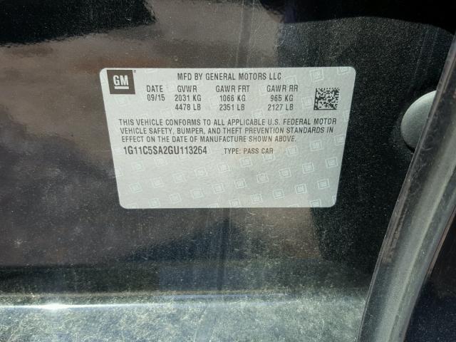 1G11C5SA2GU113264 - 2016 CHEVROLET MALIBU LIM 黑色 照片 10