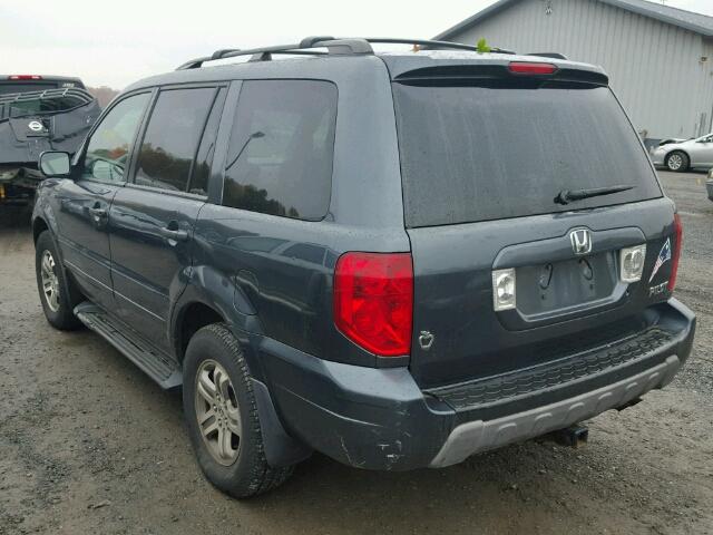 2HKYF18594H504899 - 2004 HONDA PILOT EXL BLUE photo 3