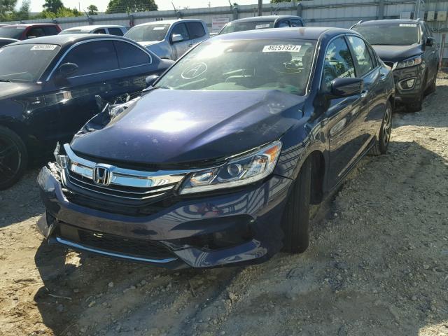 1HGCR2F44GA038362 - 2016 HONDA ACCORD LX BLUE photo 2