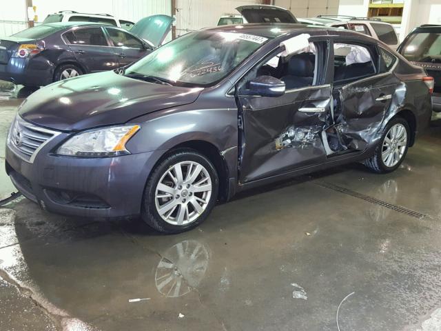 3N1AB7AP2DL622436 - 2013 NISSAN SENTRA S GRAY photo 2