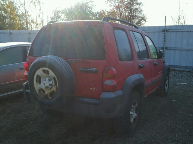 1J4GL48KX2W352158 - 2002 JEEP LIBERTY RED photo 4