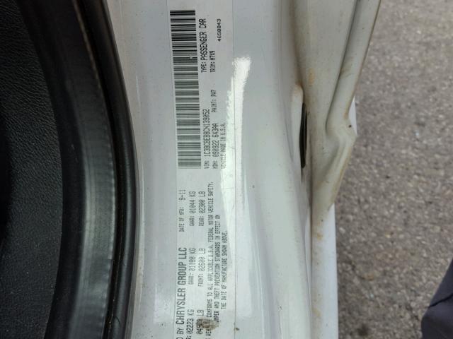 1C3BCBEB8CN139052 - 2012 CHRYSLER 200 TOURIN WHITE photo 10