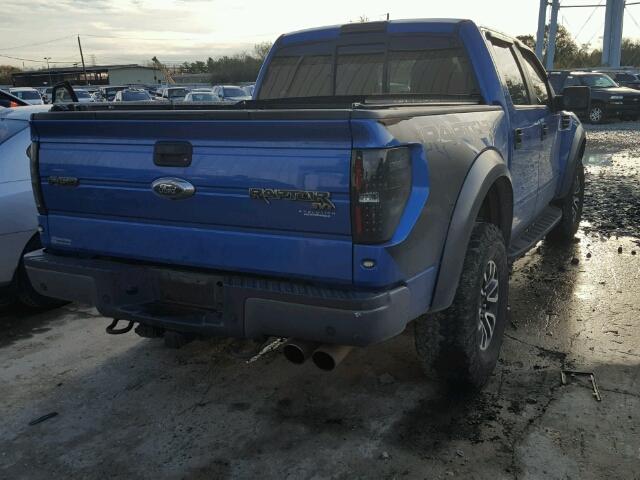 1FTFW1R61DFA08326 - 2013 FORD F150 SVT R BLUE photo 4