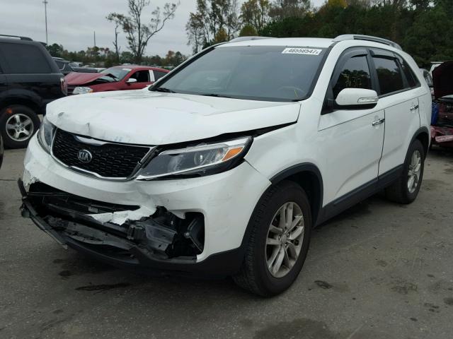 5XYKT3A65EG531457 - 2014 KIA SORENTO LX WHITE photo 2