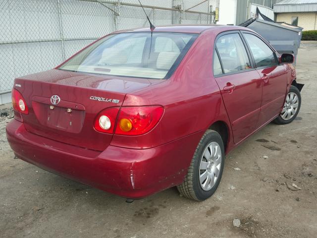 1NXBR32E24Z329849 - 2004 TOYOTA COROLLA CE RED photo 4