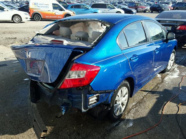 19XFB2F51CE074915 - 2012 HONDA CIVIC LX BLUE photo 4