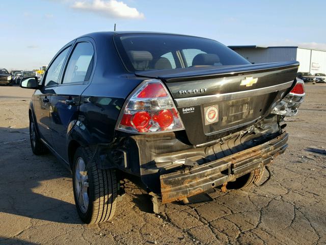 KL1TD5DE9BB225584 - 2011 CHEVROLET AVEO BLACK photo 3