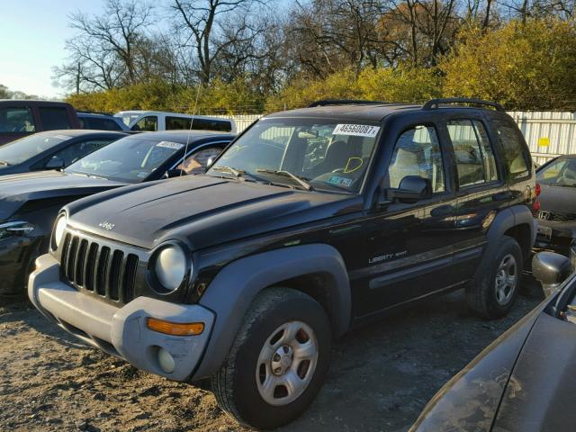 1J4GL48K73W679151 - 2003 JEEP LIBERTY SP BLACK photo 2
