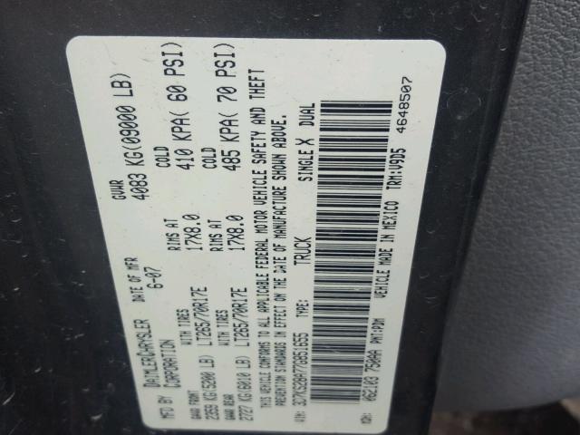 3D7KS28A77G851655 - 2007 DODGE RAM 2500 S GRAY photo 10